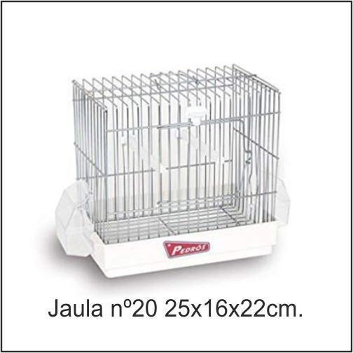 JAULA PAJARO 20 BLANCA 25x16x22cm.