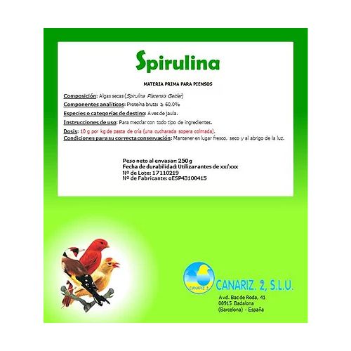 ESPIRULINA CANARIZ 250 GR.