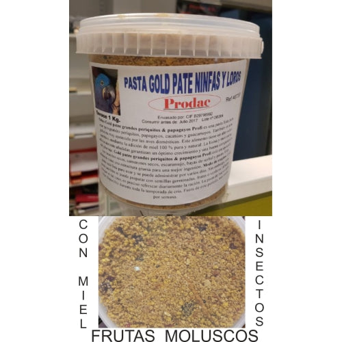 PASTA GOLD PATE NINFAS&LOROS PRODAC 1 KG.