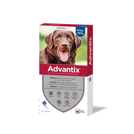 ADVANTIX 4 x 4,0ml. 25-40 Kg. 4 Pipetas