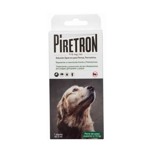 Pipeta PIRETRON 715 mg/ml Spot on PERRO 2 ml. 1Ud.  Mas de 15 Kg.