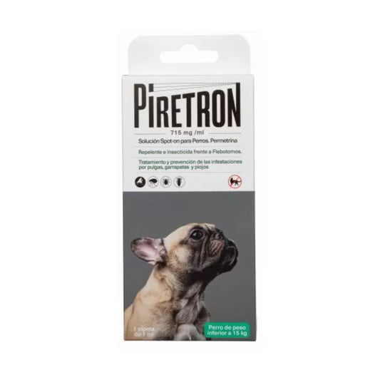 Pipeta PIRETRON 715 mg/ml Spot on PERRO 1 ml. 1Ud. Menos de 15 Kg.