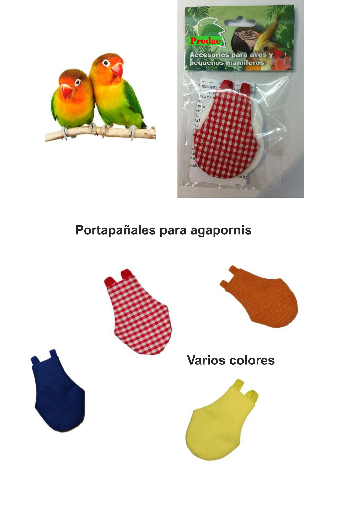 PORTAPAÑALES PARA AGAPORNIS (VARIOS COLORES)