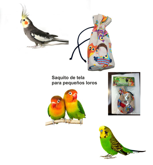 SAQUITO PARA PEQUEÑOS LOROS DE TELA