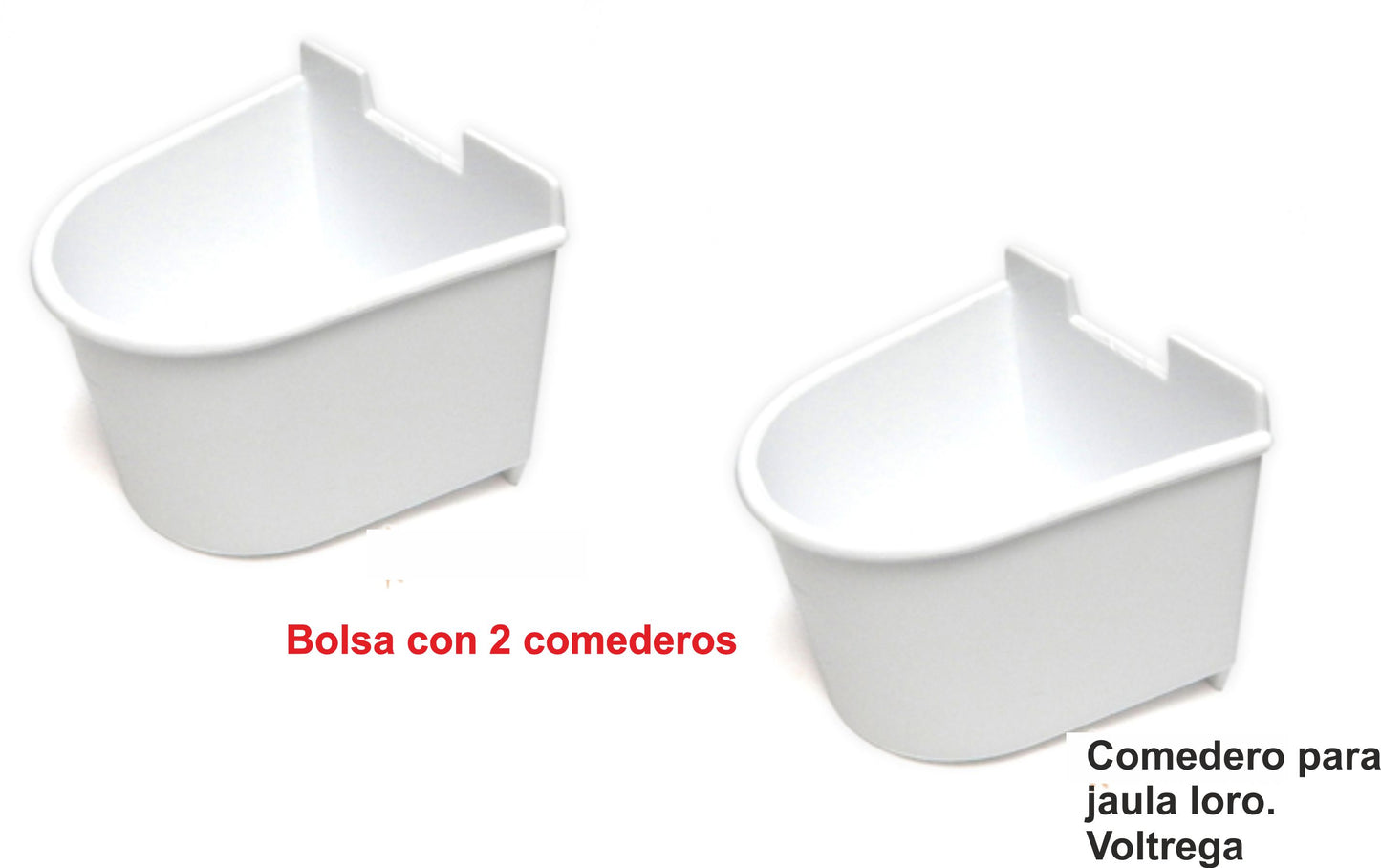 COMEDERO LORO PLASTICO Bolsa 2 Unidades